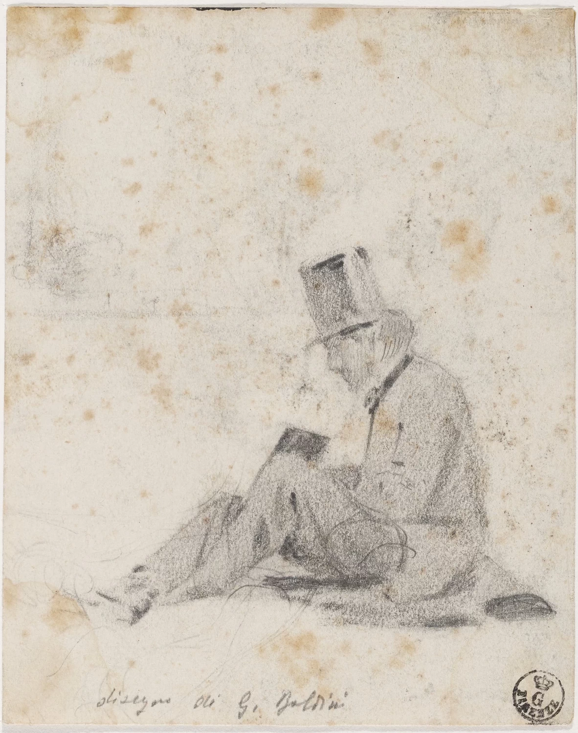 Uomo seduto a terra - Gabinetto Disegni e Stampe degli Uffizi, Firenze